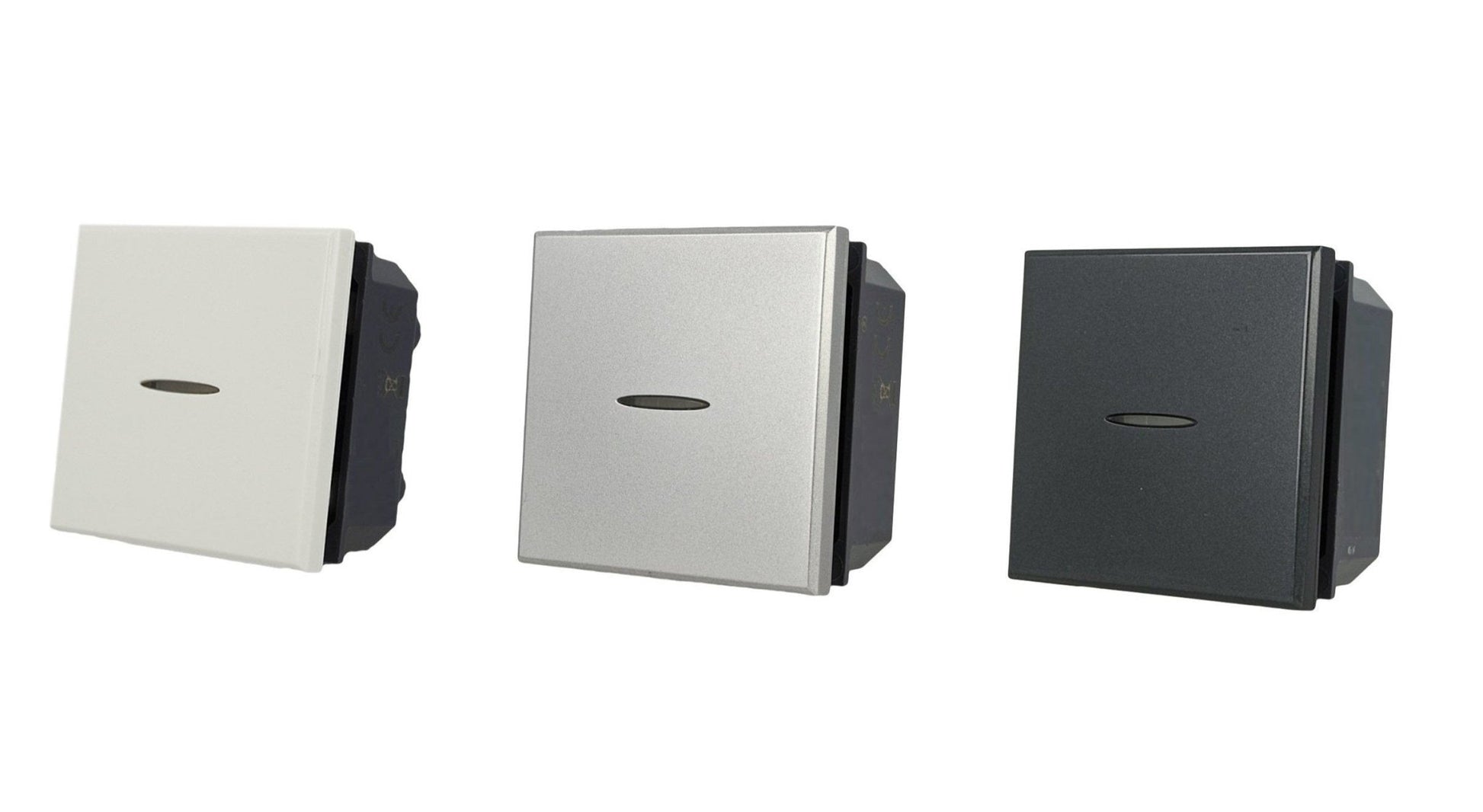 Pulsante assiale 2 moduli 1P compatibile con BTicino Axolute - modulo da incasso per supporto e placca compatibile