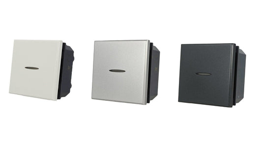 Pulsante assiale 2 moduli 1P compatibile con BTicino Axolute - modulo da incasso per supporto e placca compatibile