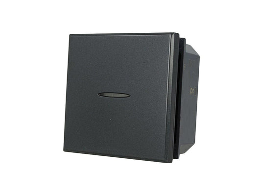 Pulsante assiale 2 moduli 1P compatibile con BTicino Axolute - modulo da incasso per supporto e placca compatibile