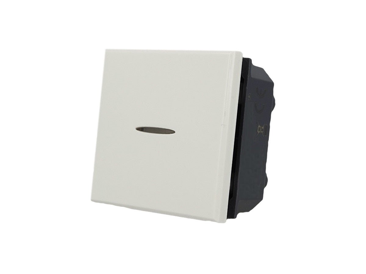 Pulsante assiale 2 moduli 1P compatibile con BTicino Axolute - modulo da incasso per supporto e placca compatibile