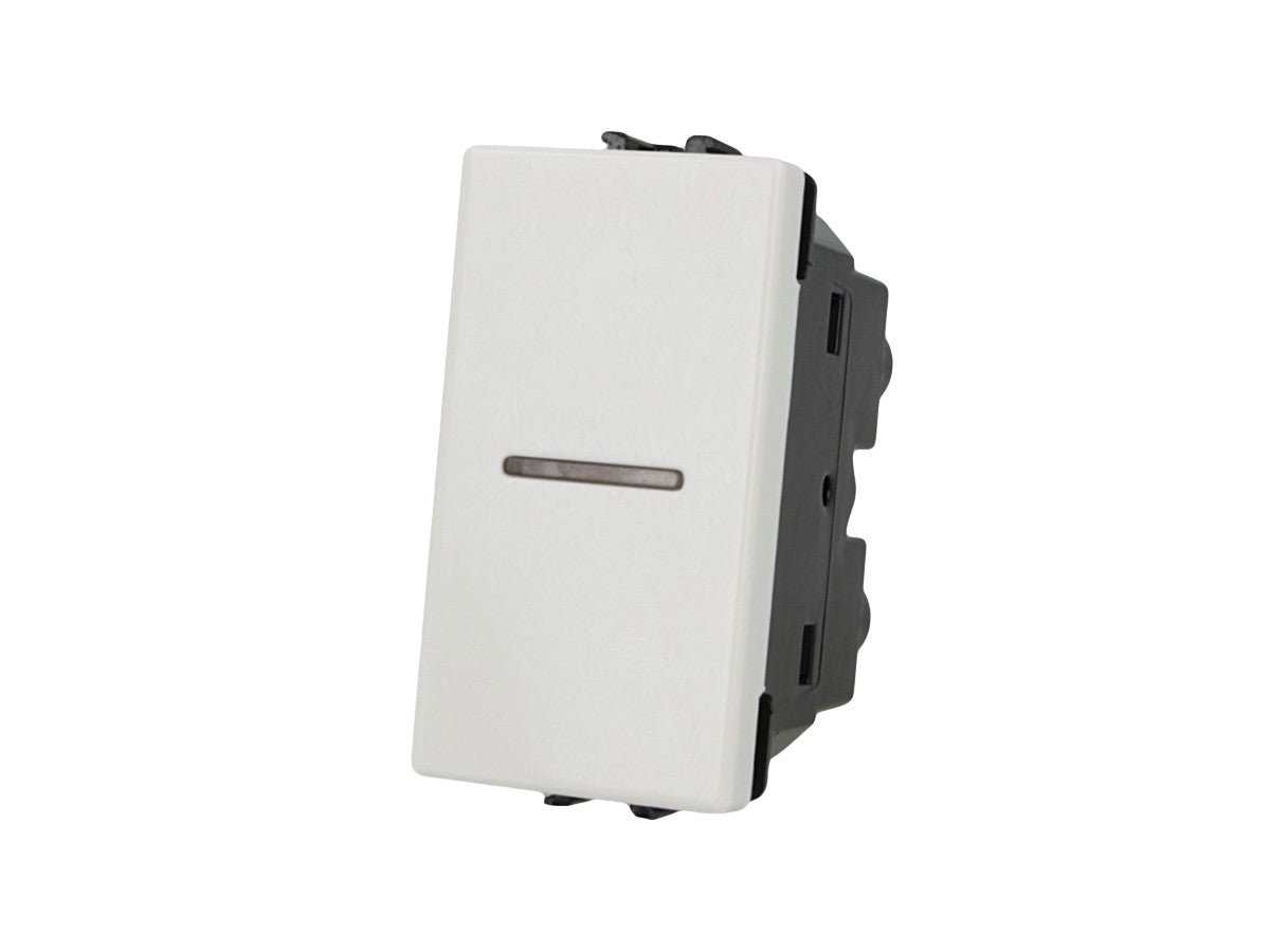 Pulsante assiale 1P compatibile con BTicino Matix - modulo da incasso per supporto e placca compatibile