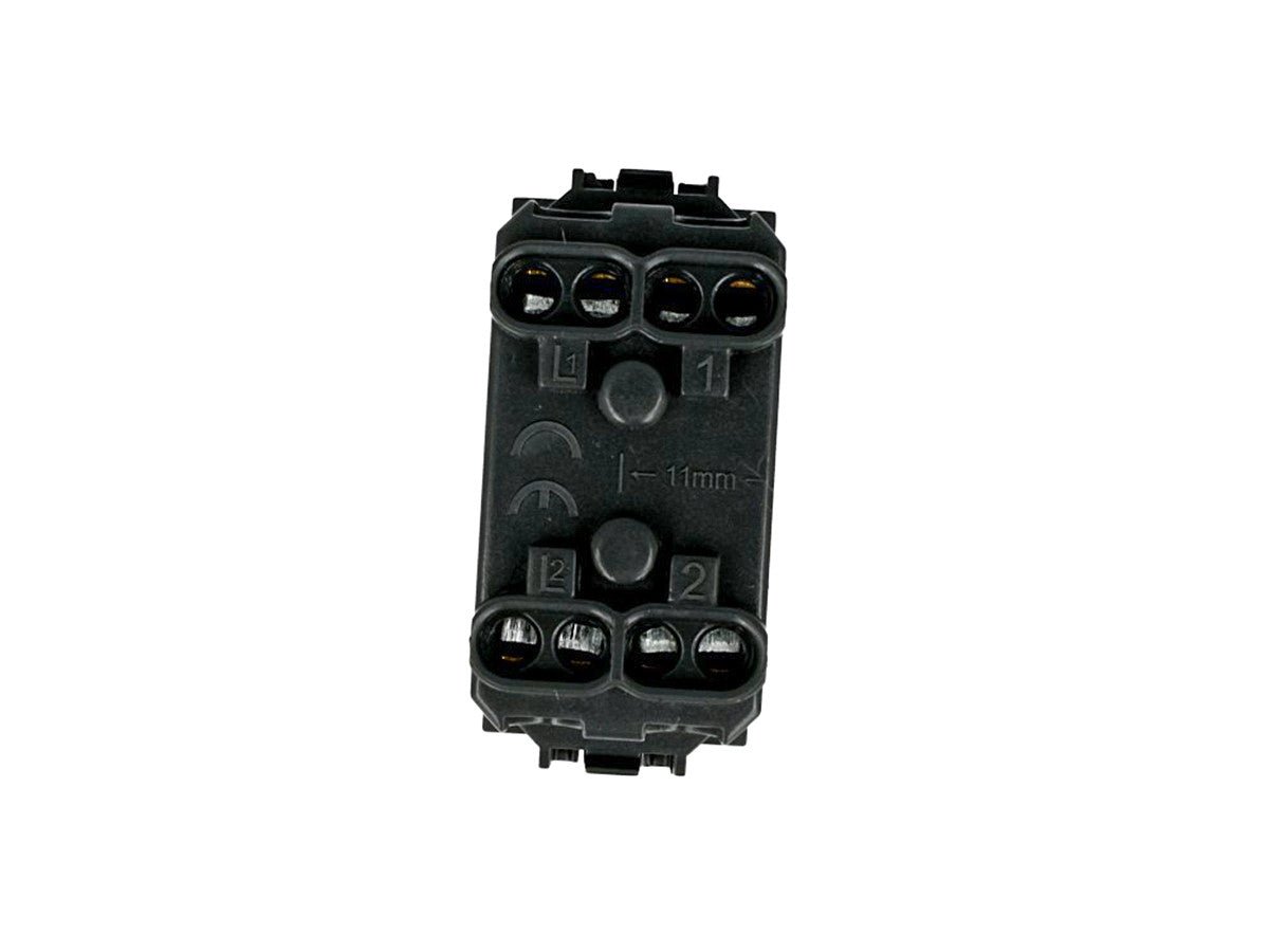 Pulsante doppio saliscendi 1P+1P 16A compatibile con BTicino Living Light e Living International - modulo da incasso per supporto e placca compatibile