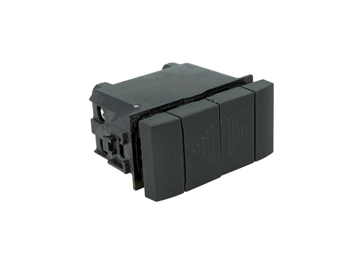 Pulsante doppio interbloccato saliscendi compatibile con BTicino Living Light e Living International - modulo da incasso per supporto e placca compatibile