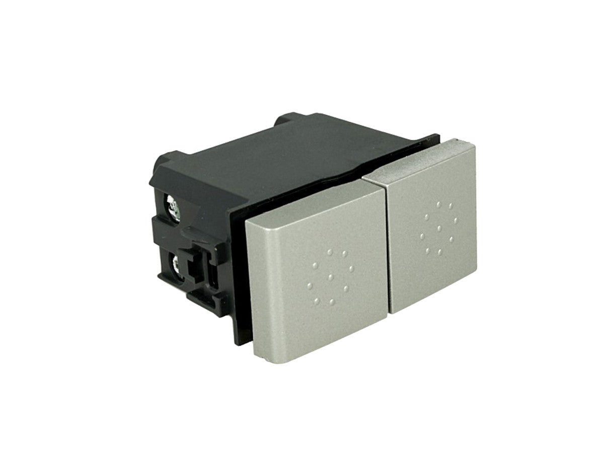 Pulsante doppio interbloccato saliscendi compatibile con BTicino Living Light e Living International - modulo da incasso per supporto e placca compatibile