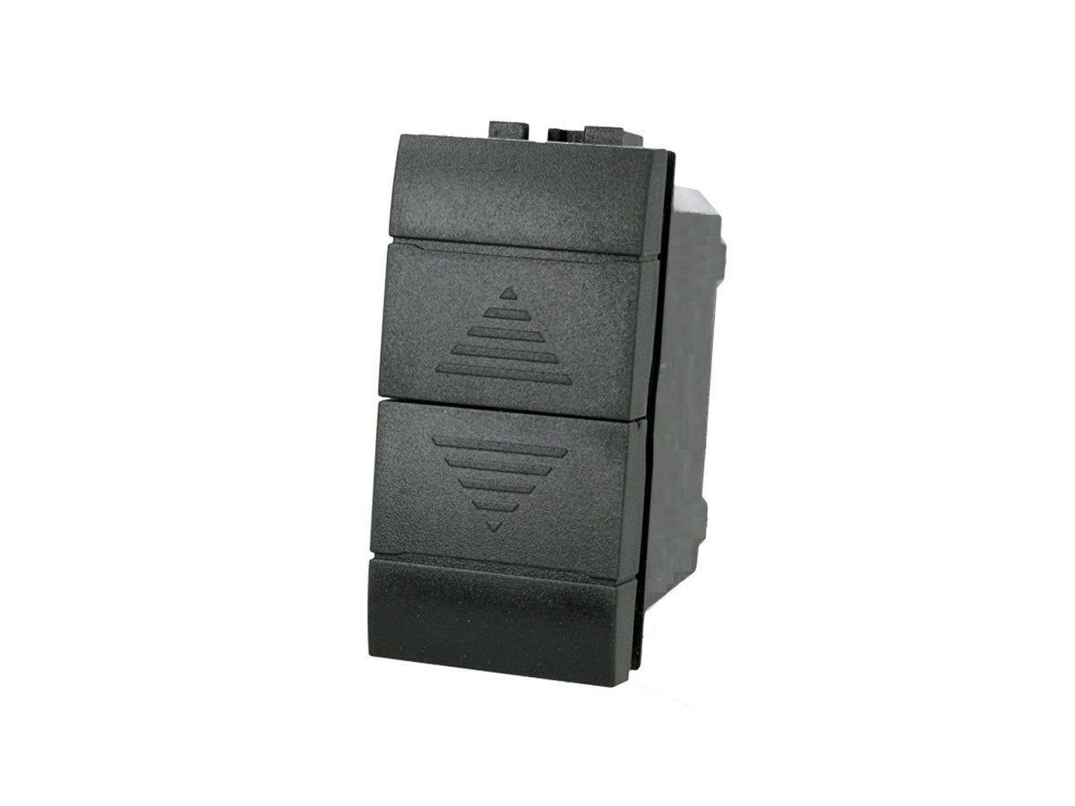 Pulsante doppio interbloccato saliscendi compatibile con BTicino Living Light e Living International - modulo da incasso per supporto e placca compatibile