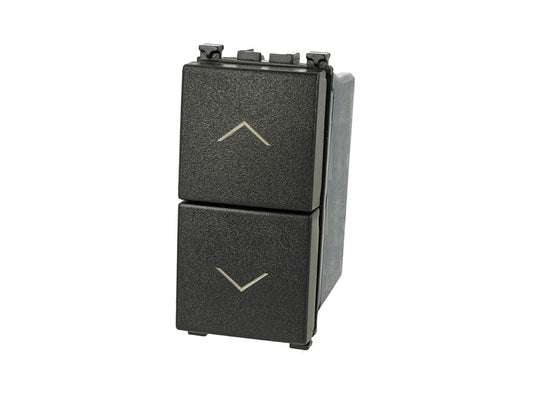 Pulsante doppio interbloccato saliscendi compatibile con Vimar Arke - modulo da incasso per supporto e placca compatibile