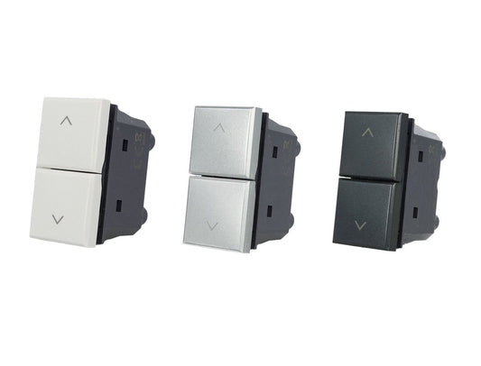 Pulsante doppio saliscendi 1P+1P 16A compatibile con BTicino Axolute - modulo da incasso per supporto e placca compatibile