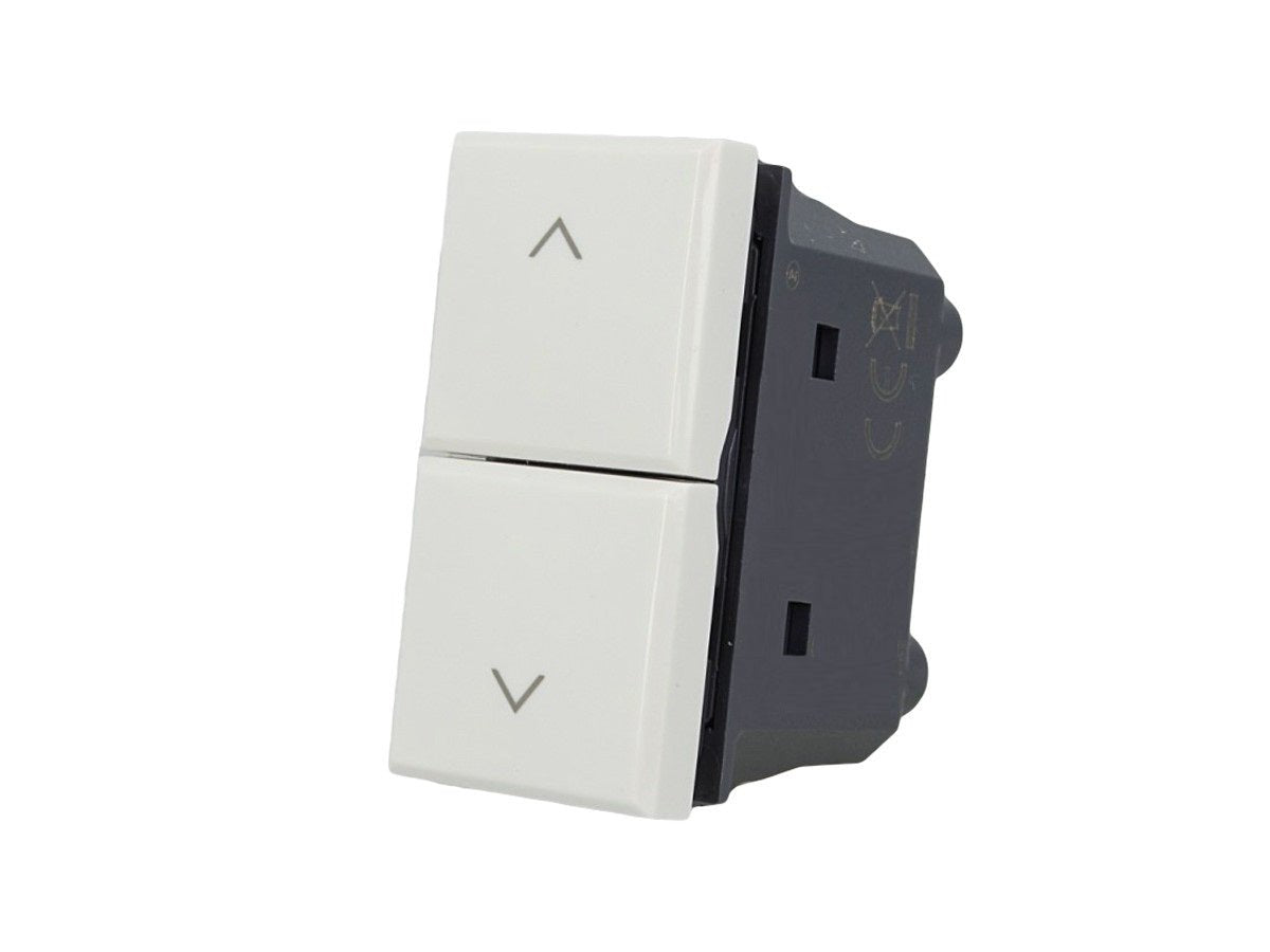 Pulsante doppio saliscendi 1P+1P 16A compatibile con BTicino Axolute - modulo da incasso per supporto e placca compatibile