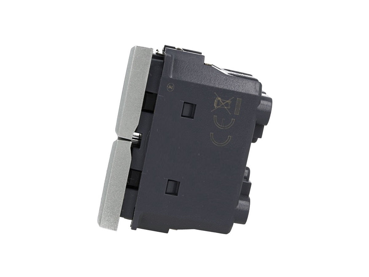 Pulsante doppio saliscendi 1P+1P 16A compatibile con BTicino Axolute - modulo da incasso per supporto e placca compatibile