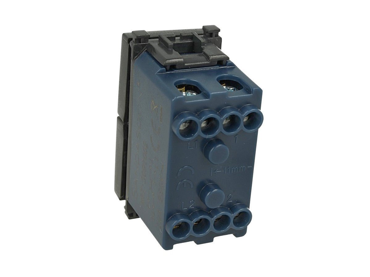 Pulsante doppio saliscendi 1P+1P 16A compatibile con Vimar Arke Nero - modulo da incasso per supporto e placca compatibile