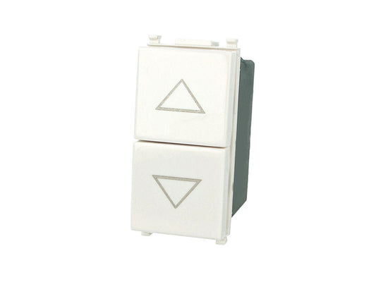 Pulsante doppio saliscendi 1P+1P 16A compatibile con Vimar Plana Bianco - modulo da incasso per supporto e placca compatibile