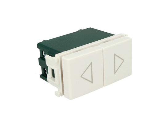 Pulsante doppio saliscendi 1P+1P 16A compatibile con Vimar Plana Bianco - modulo da incasso per supporto e placca compatibile