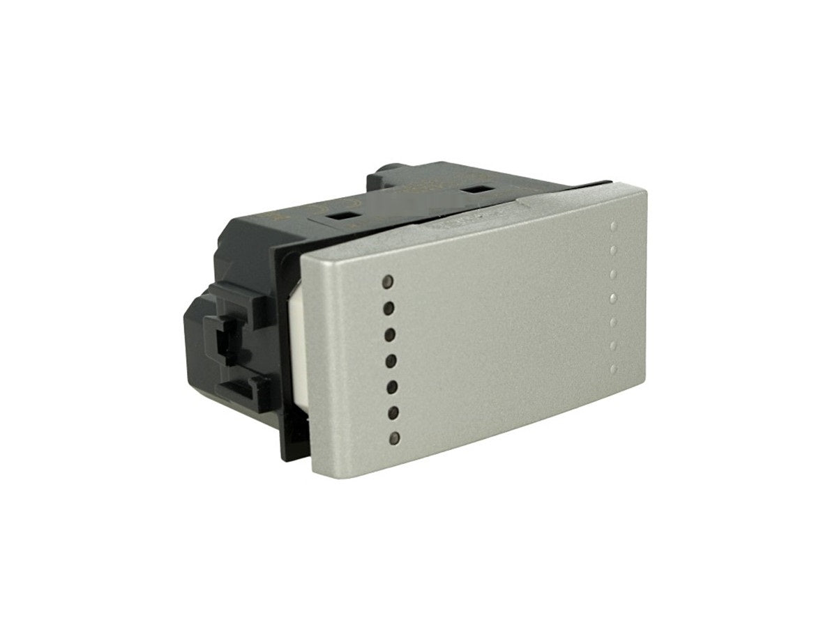 Pulsante NO 1P 16A compatibile con BTicino Living Light e Living International - modulo da incasso per supporto e placca compatibile