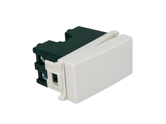 Pulsante NO 1P 16A compatibile con Vimar Plana Bianco - modulo da incasso per supporto e placca compatibile