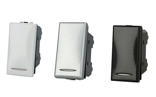 Pulsante NO 1P 16A compatibile con BTicino Axolute - modulo da incasso per supporto e placca compatibile