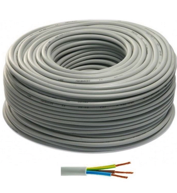 Cavo elettrico FROR 3x1,5 mmq 450/750V grigio - Tripolare con guaina 20, 50 e 100 metri