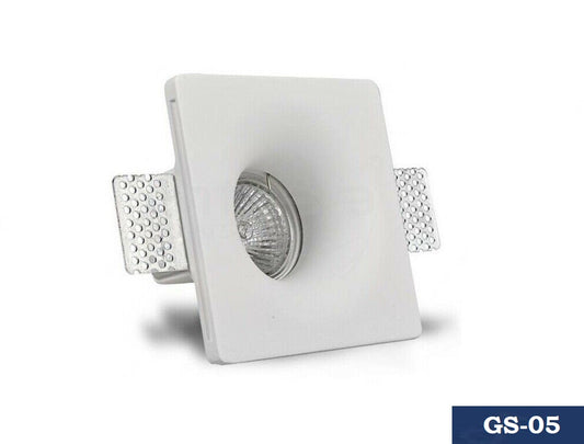 Portafaretto a filo da incasso in gesso verniciabile GU10 GS-05 - Effetto rasomuro - immagine 1