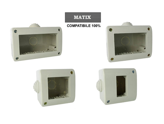 Scatola portafrutto da incasso IP40 compatibile con BTicino Matix - Grigio