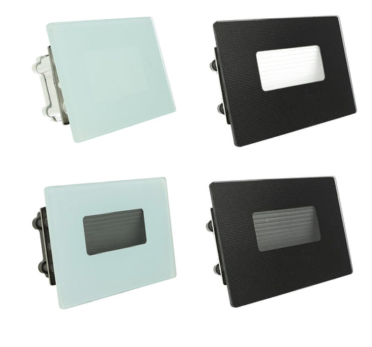Segnapasso LED 3W da incasso 503 IP65 con cornice effetto vetro CCT 3 in 1