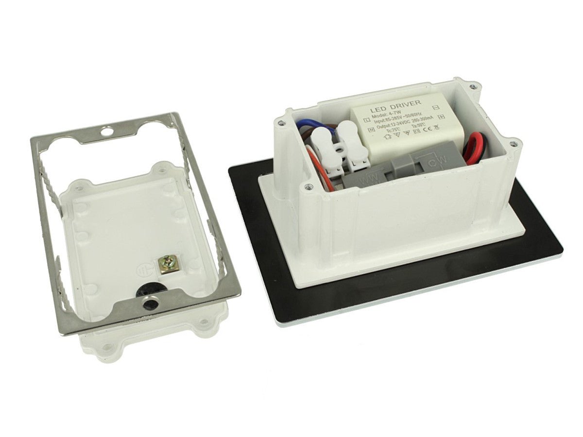 Segnapasso LED 3W da incasso 503 IP65 con cornice effetto vetro CCT 3 in 1