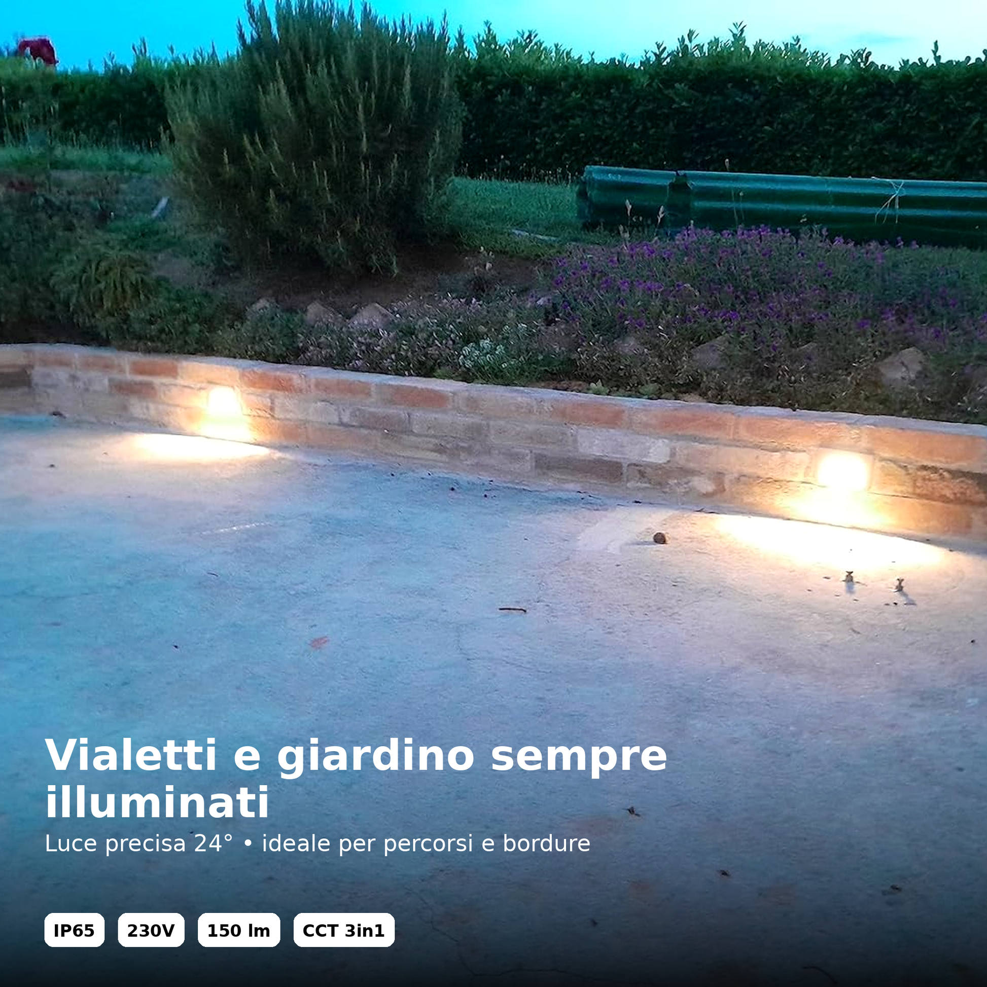 Segnapasso LED da esterno IP65 3W per scatola 503 CCT 3 in 1