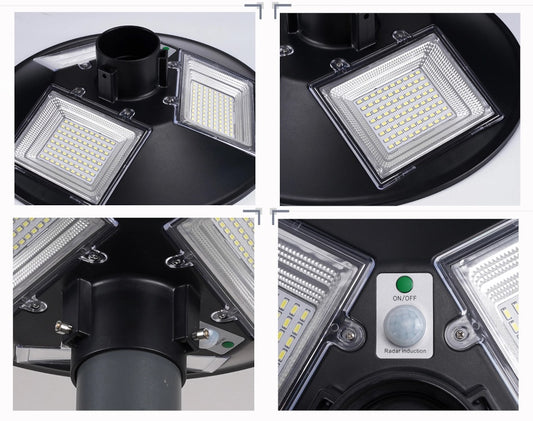 Lampione LED solare 100W da esterno con pannello e sensore - modello UFO